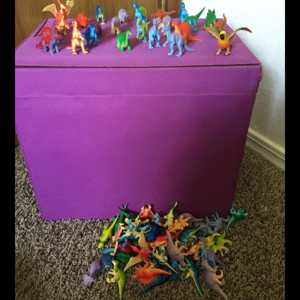 65 small plastic dinosaurs Appx 2” Tall & 1 Parrot